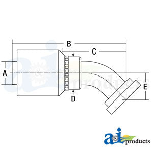 (HW-C61) Code 61 Flange Head - 45° Elbow (C6145-16-16-W)
