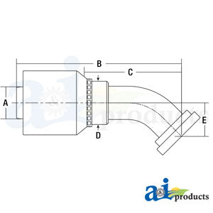 (HW-C61) Code 61 Flange Head - 45° Elbow (C6145-20-20-W)