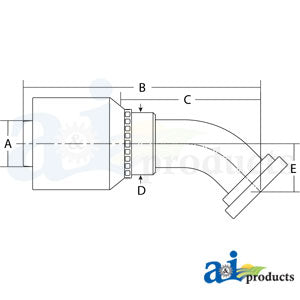 (HW-C61) Code 61 Flange Head - 45° Elbow (C6145-08-08-W)