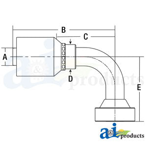 (HW-CAT) Caterpillar Flange Head - 90° Elbow (CAT90-12-12-W)