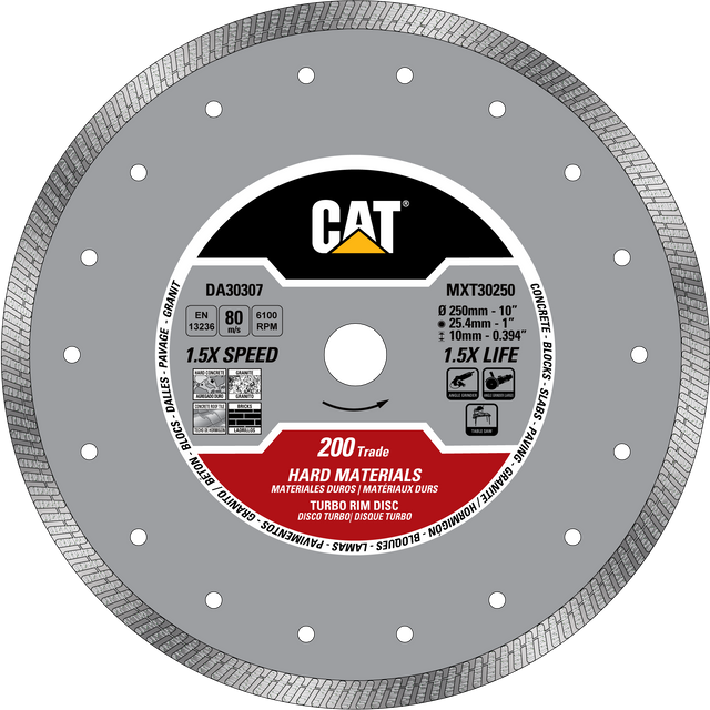 Caterpillar® 200 Trade Turbo Hard Materials Diamond Blade 4" (DA30300U)