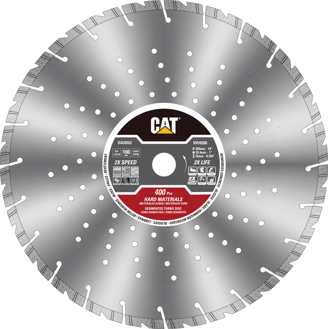Caterpillar® 400 Pro 10mm Laser Welded Hard Materials Diamond Blade 14" (DA32022U)