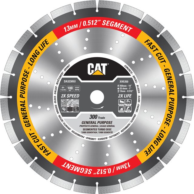 Caterpillar® 300 Trade Segmented General Purpose Diamond Blade 14" (DA32305U)
