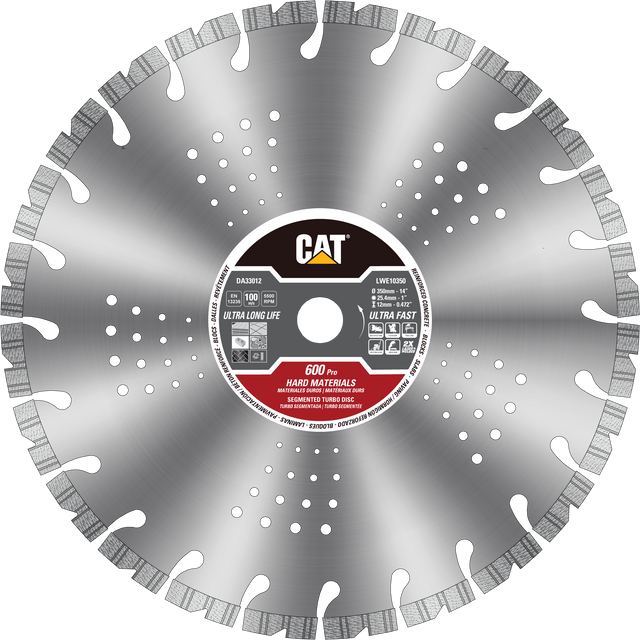 Caterpillar® 600 Pro Segmented Laser Welded Hard Materials Diamond Blade 14" (DA33012U)