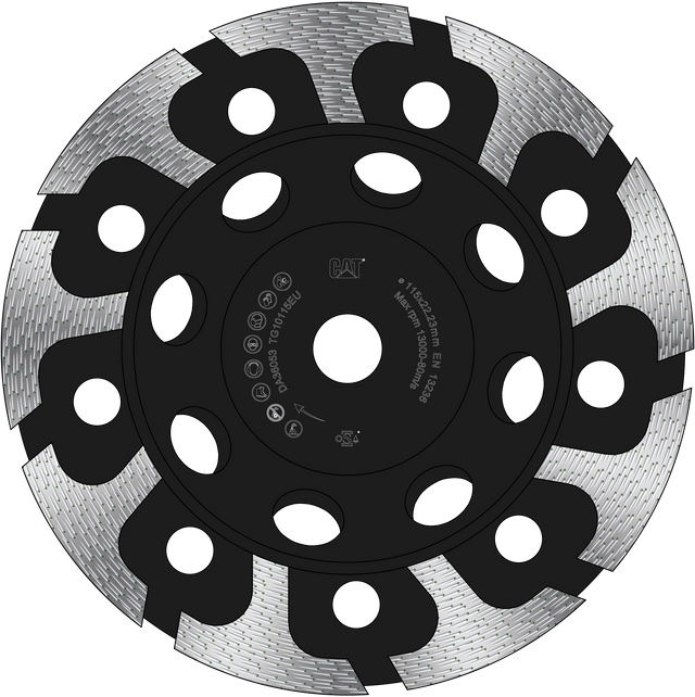 Caterpillar® 800 Expert T Shape Segmented Brazed 80 / 100 Mesh Grit Diamond 5/8" 11 Thread Grinder 5" (DA36050)
