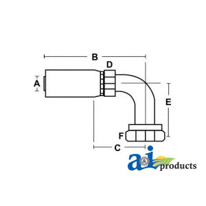 (HC-FJX90L) Female JIC 37° - Swivel - 90° Elbow Long (FJX90L-16-16)