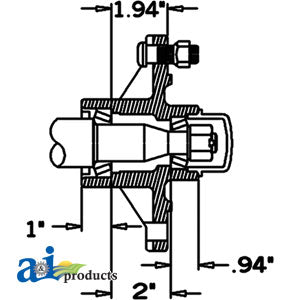 6 Stud Hub and SPindle Assembly 105480 (HS20006S6)