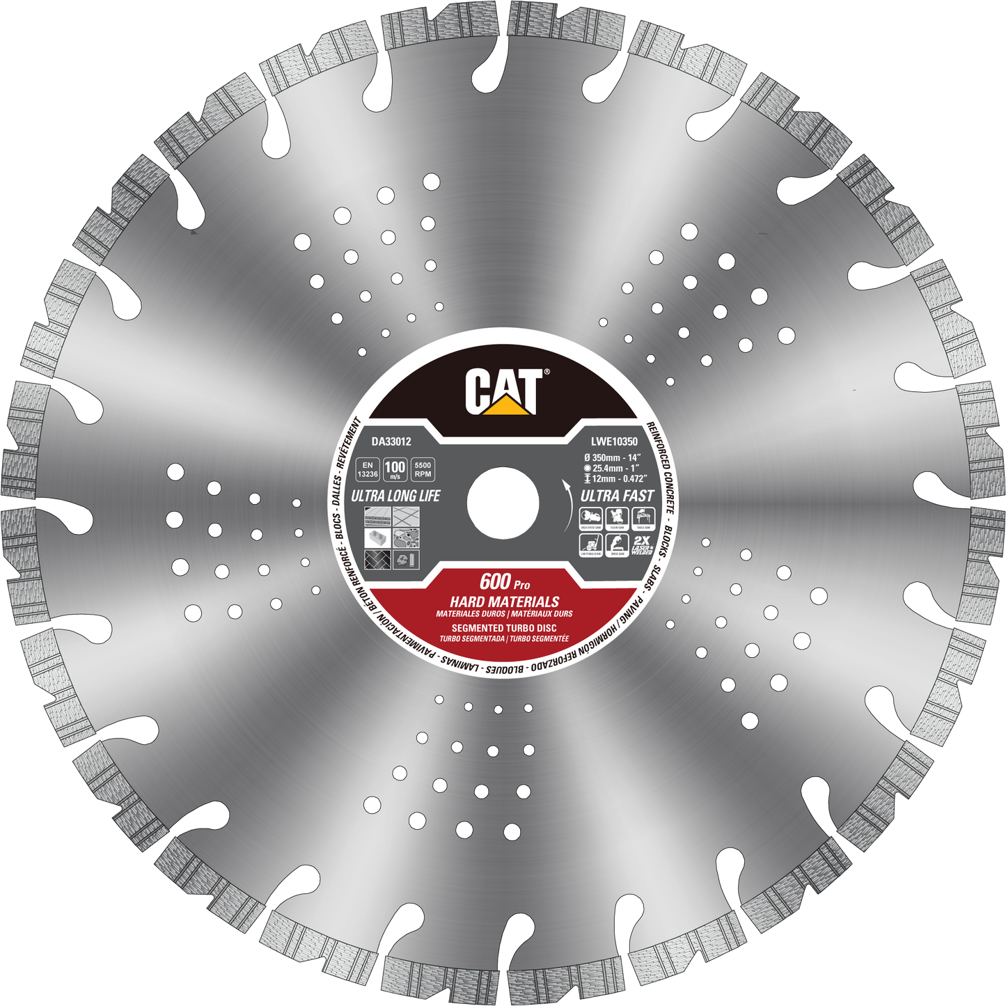 Caterpillar® 600 Pro Segmented Rim Diamond Blade 18" (DA33014U)