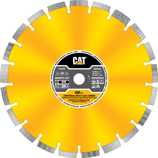 Caterpillar® 600 Pro Universal Multi Material Laser Welded Diamond Blade 14" (DA33058U)