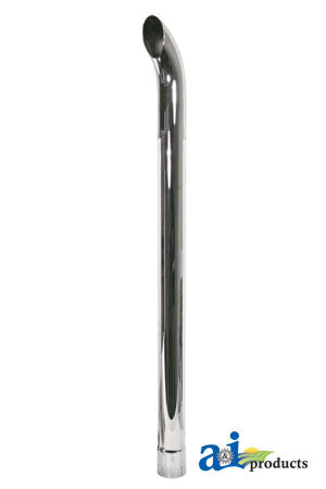 48" Long 3" ID Curved Chrome Exhaust Stack John Deere PM89051C (ZNL89051C)