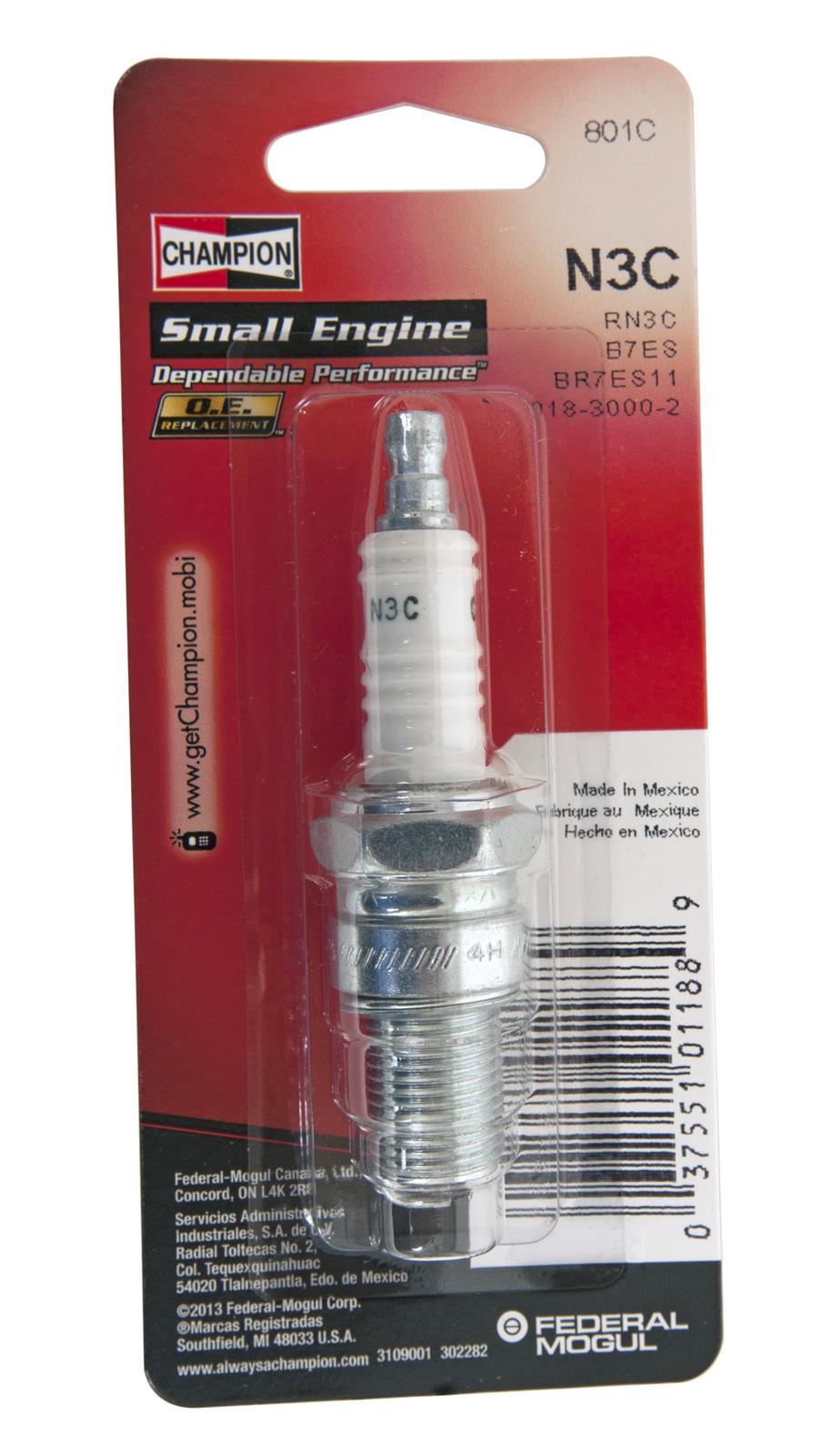 Champion Small Engine Spark Plug Carded N4C (803C)