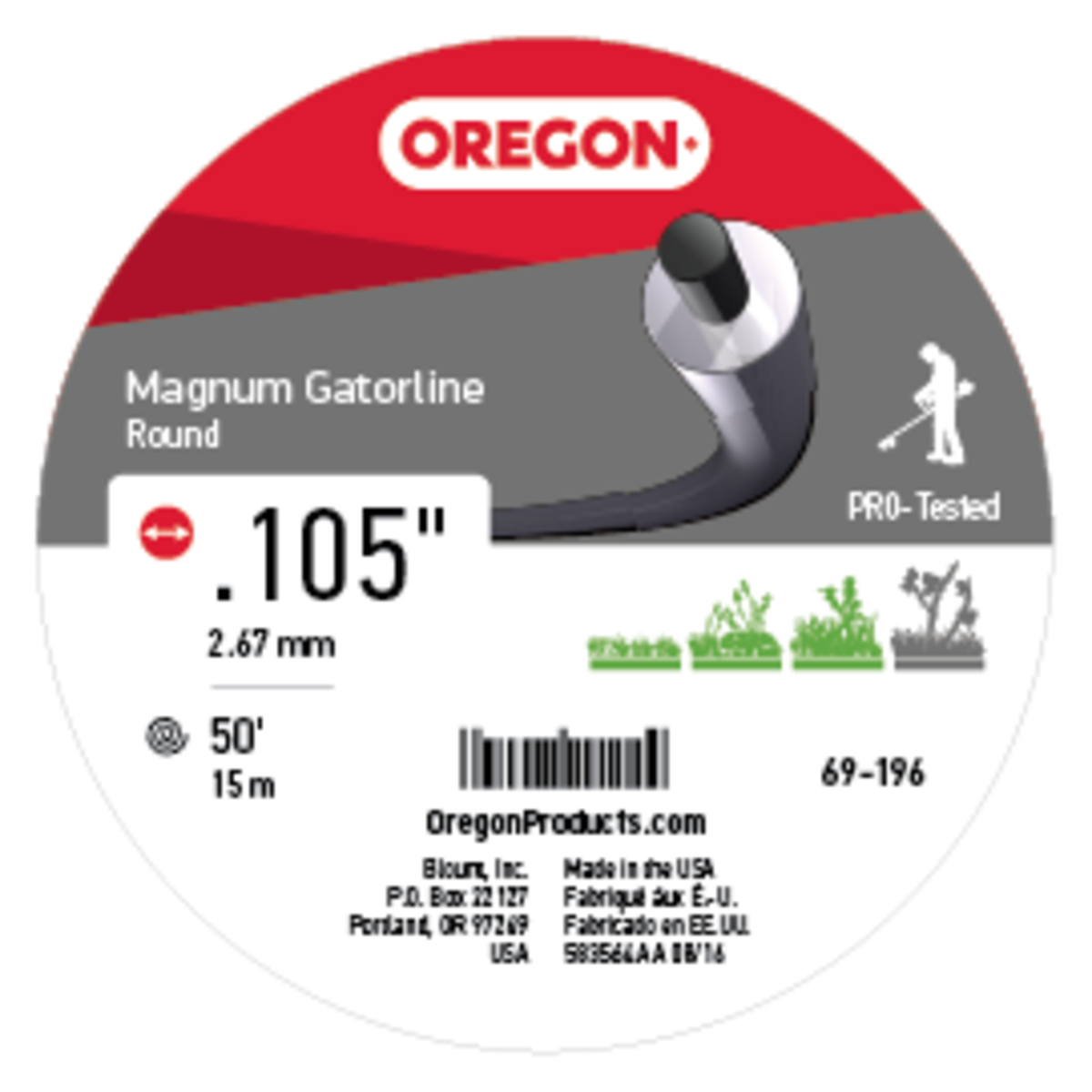 Magnum Gatorline Round Grey .105" Ga. 50' Donut