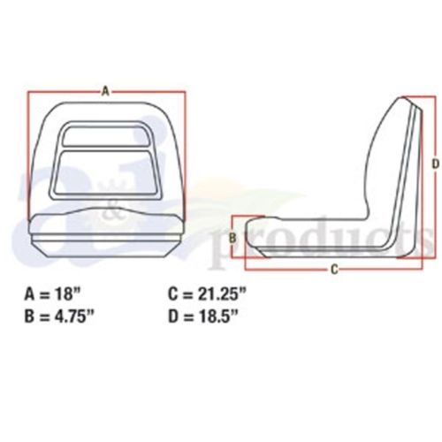 High Back Seat for John Deere Trail, Worksite & Turf Gator 4X2 6X4 + Kubota (LGT100GR)