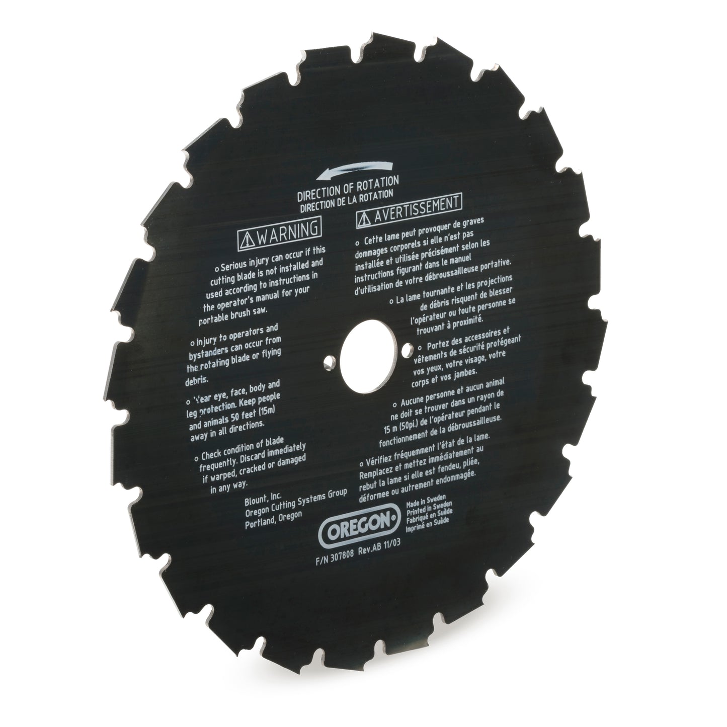 9" EIA Brush Cutter Blade, 20 Teeth