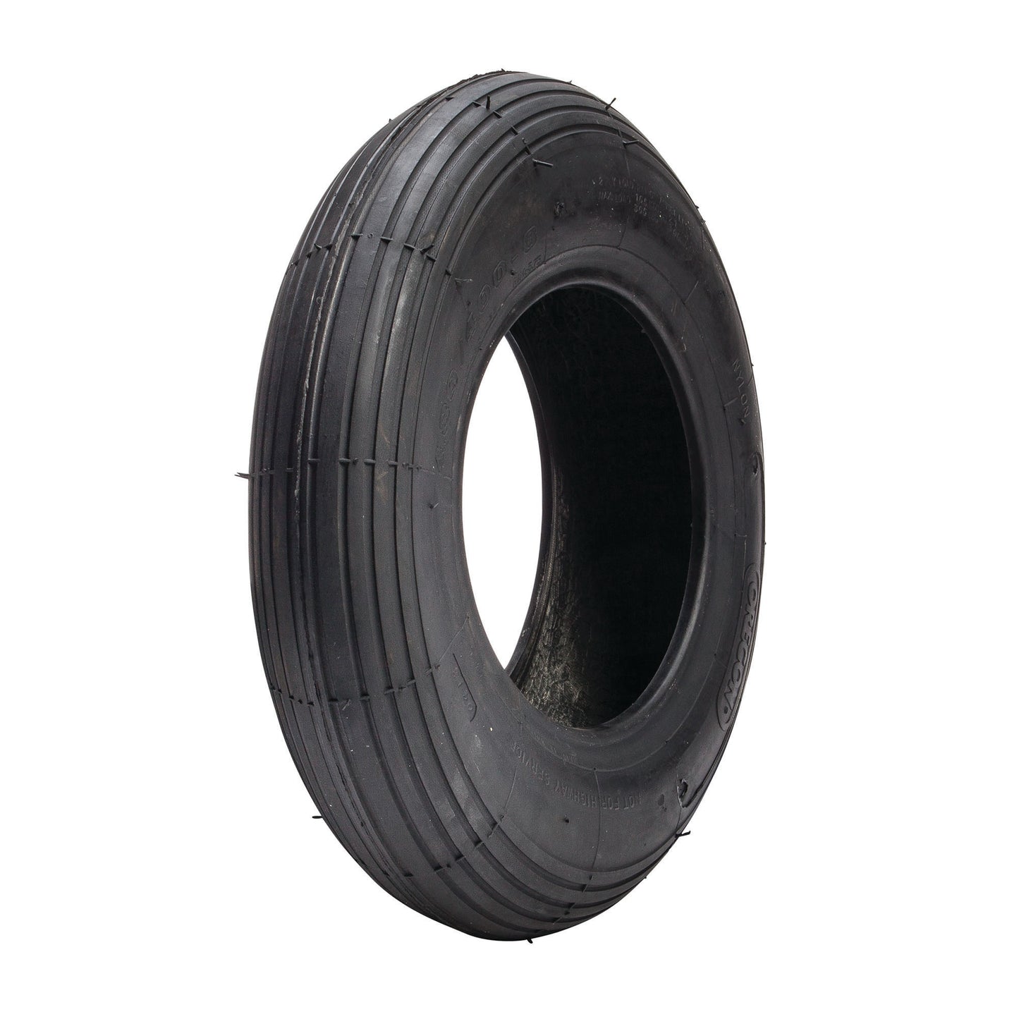 480/400-8 Wheel Barrow Tire Rib Tread Tire, 2 Ply Tubeless