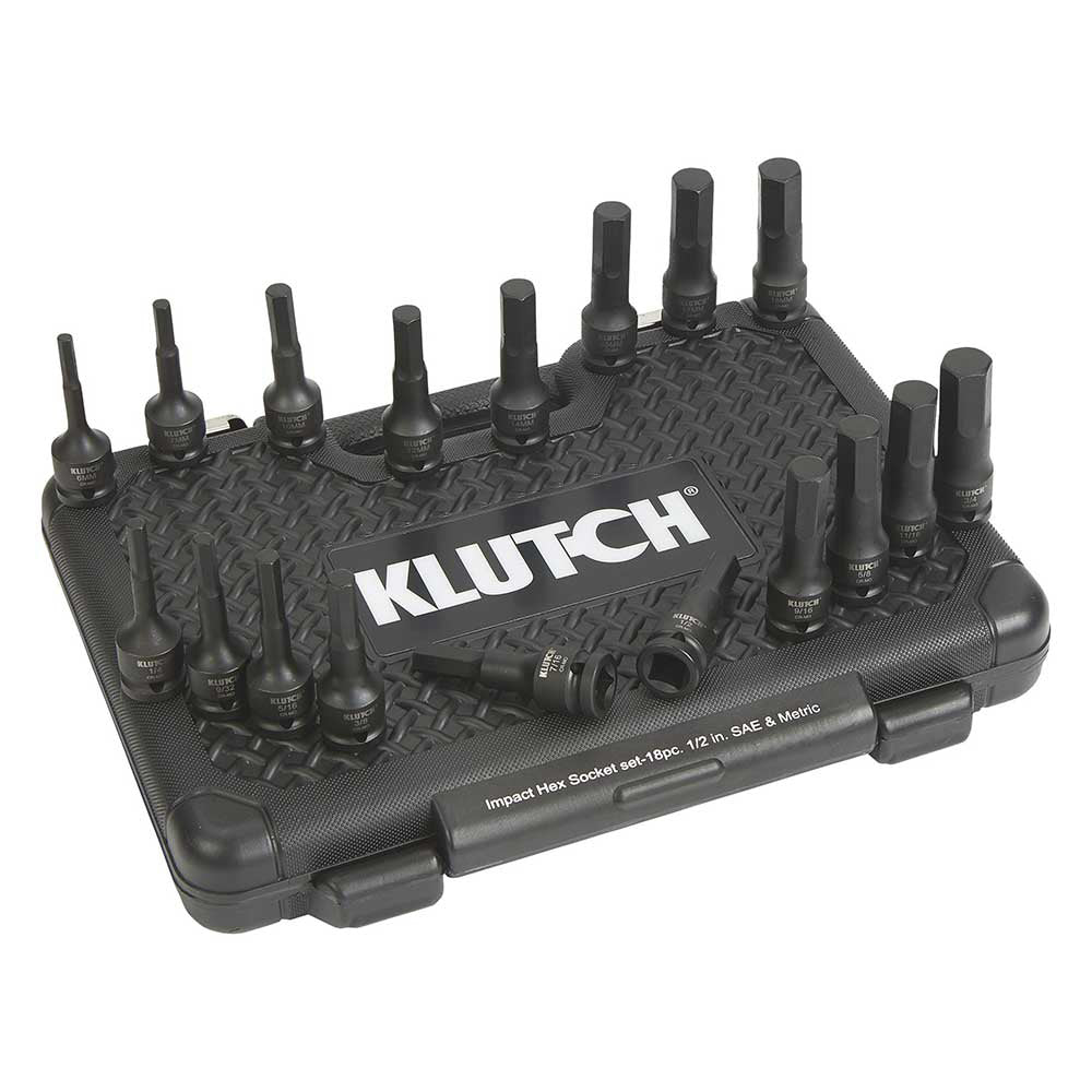 1/2" Drive SAE And Metric Klutch Drive Impact Hex Socket Set (49312)