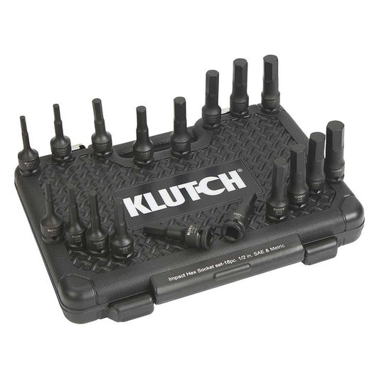 1/2" Drive SAE And Metric Klutch Drive Impact Hex Socket Set (49312)