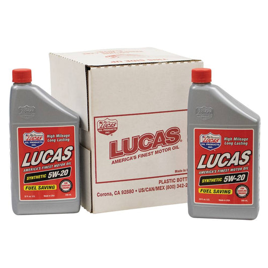 6 Lucas Oil Synthetic Motor Oil Synthetic SAE 5W-20, Six 32 Ounce Bottles (Stens 051-513)