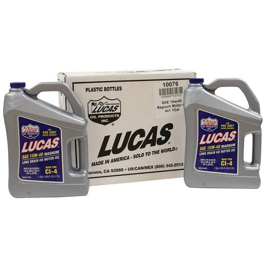 Lucas Oil Magnum High TBN Motor Oil SAE 15W-40, Four 1 Gallon Bottles (Stens 051-603)