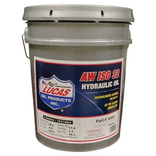 Lucas Oil AW ISO 32 Hydraulic Oil 5 Gallon pail (Stens 051-818)
