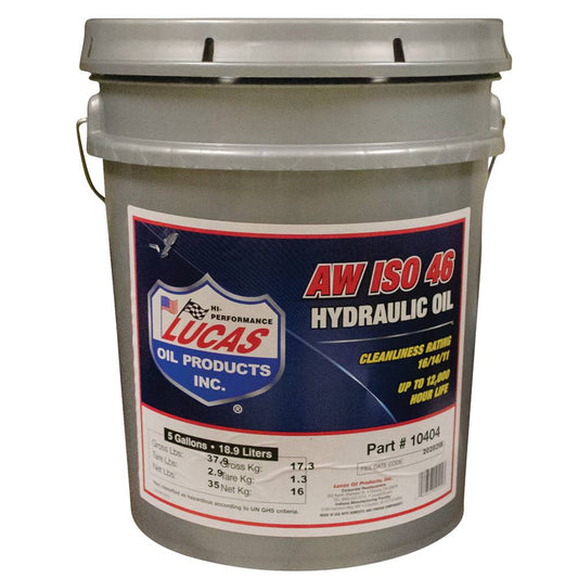 Lucas Oil AW ISO 46 Hydraulic Oil 5 Gallon pail (Stens 051-821)