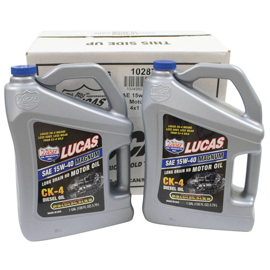 Lucas Oil SAE 15W-40 Magnum CK-4 Diesel Oil Four 1 Gallon Bottles (Stens 051-853)