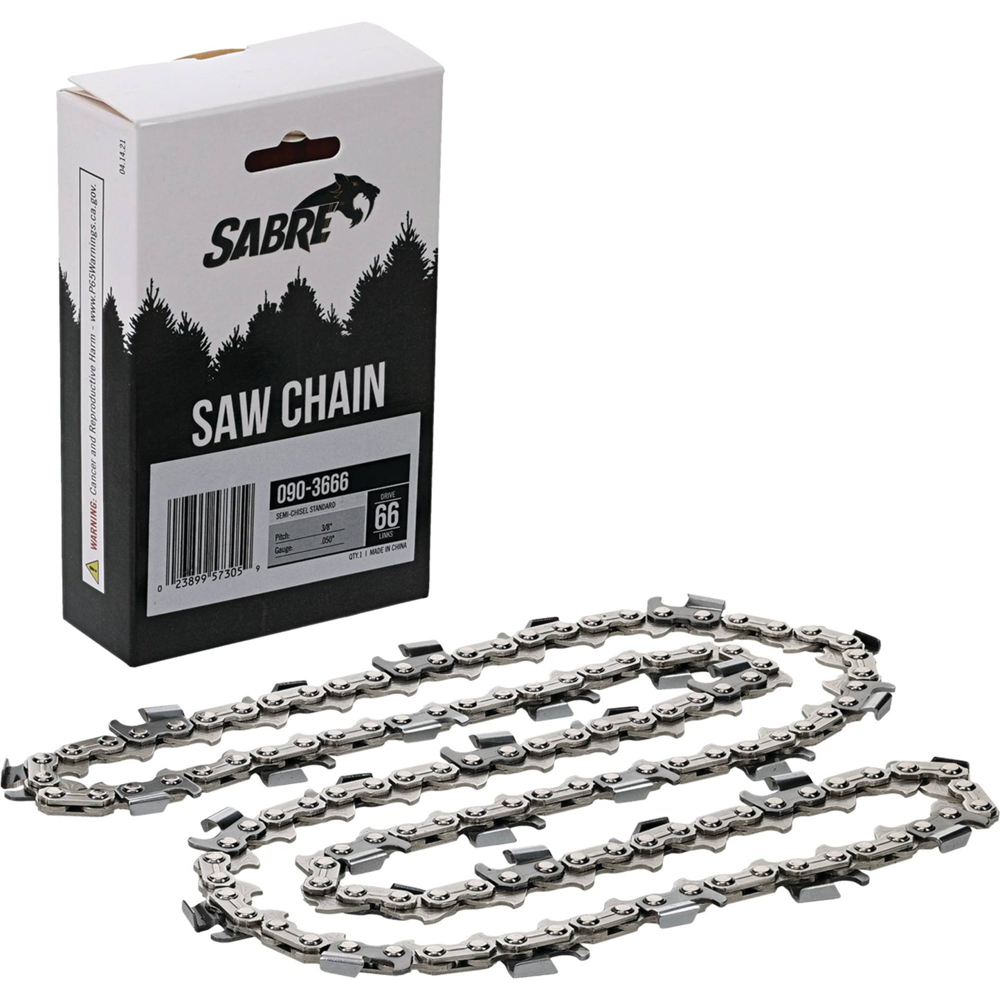 Sabre Chain Pre-Cut Loop 66 DL 3/8", .050", Semi-Chisel Standard (Stens 090-3666)
