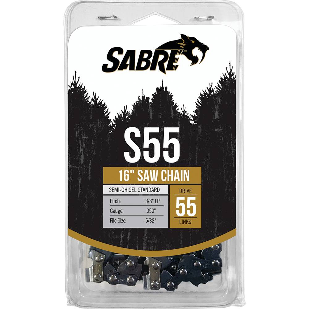 Sabre Chain Loop Clamshell 55 DL 3/8" LP, .050, Semi-Chisel Standard (Stens 094-3556C)