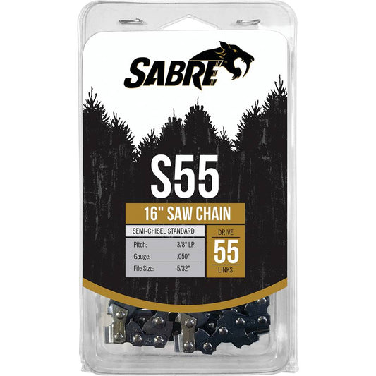 Sabre Chain Loop Clamshell 55 DL 3/8" LP, .050, Semi-Chisel Standard (Stens 094-3556C)
