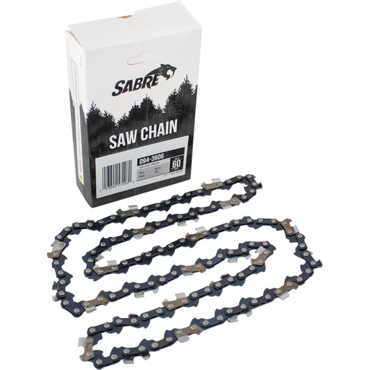 Sabre Chain Pre-Cut Loop 60 DL 3/8" LP, .050" Semi-Chisel Standard (Stens 094-3606)