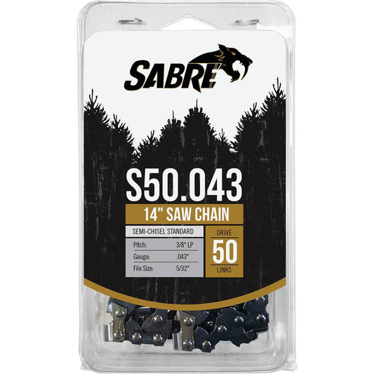 Sabre Chain Loop Clamshell 50 DL 3/8" LP, .043, Semi-Chisel Standard (Stens 094-5506C)