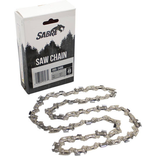 Sabre Chain Pre-Cut Loop 49 DL 3/8" LP, .050", Semi-Chisel Reduced Kickback (Stens 095-3496)