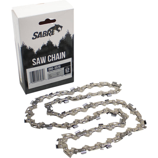 Sabre Chain Pre-Cut Loop 52 DL 3/8" LP, .050", Semi-Chisel Reduced Kickback (Stens 095-3526)