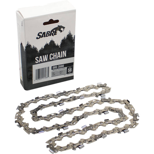 Sabre Chain Pre-Cut Loop 56 DL 3/8" LP, .050", Semi-Chisel Reduced Kickback (Stens 095-3566)