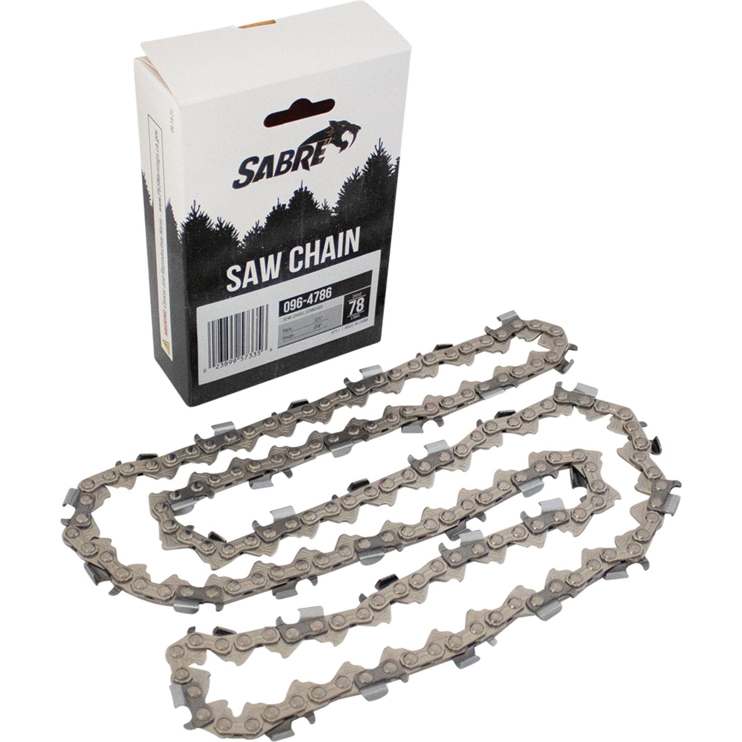 Sabre Chain Pre-Cut Loop 78 DL .325", .058", Semi-Chisel Standard (Stens 096-4786)