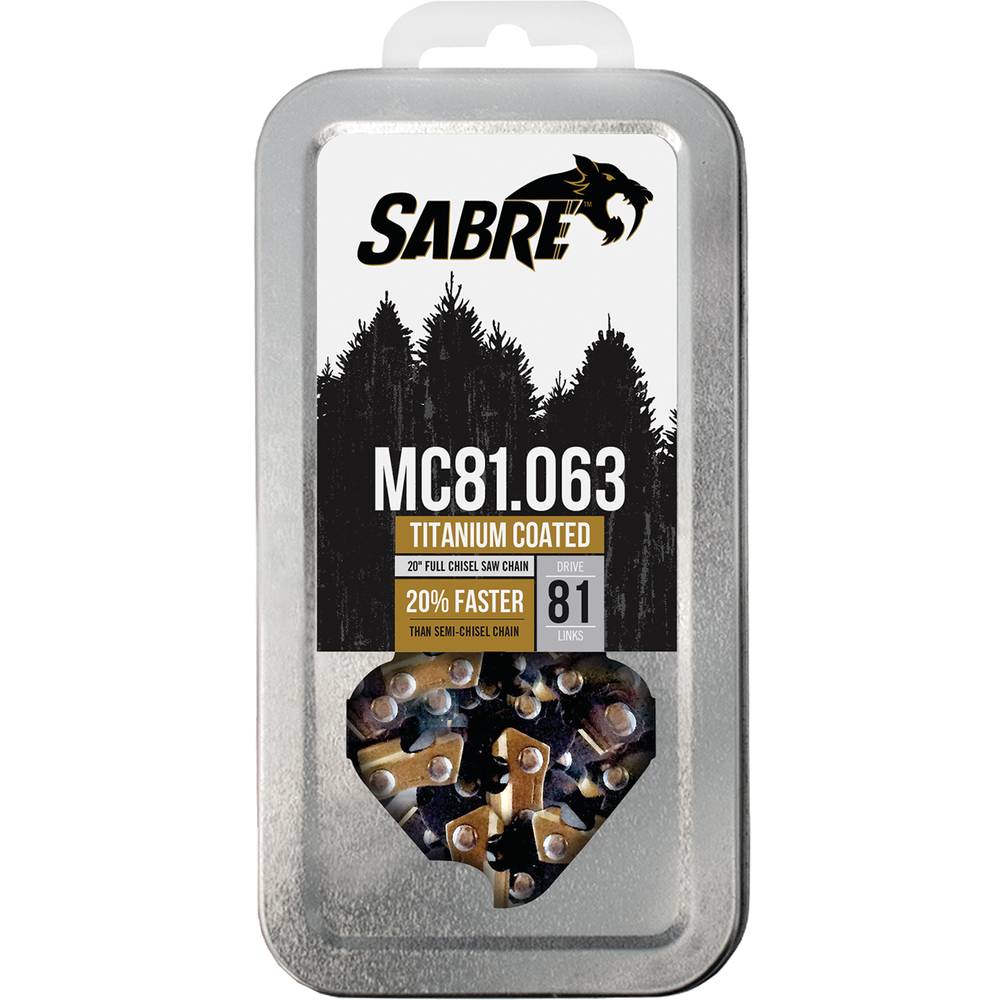 Sabre Titanium Chain Pre-Cut Loop 81 DL .325", .063", Chisel Standard (Stens 099-0816)