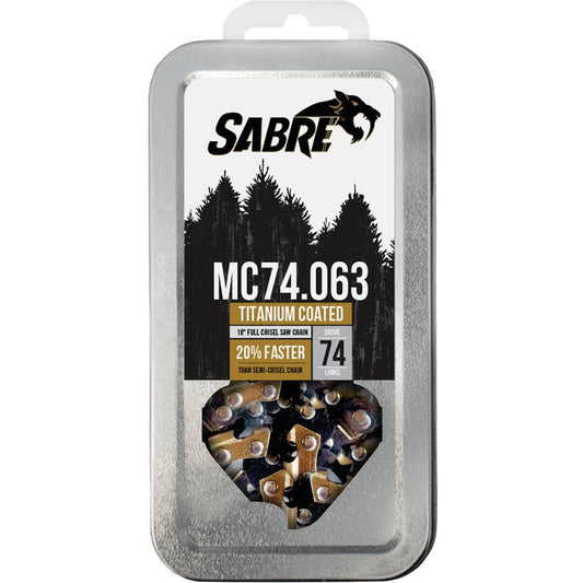 Sabre Titanium Chain Pre-Cut Loop 74 DL .325", .063", Chisel Standard (Stens 099-1746)
