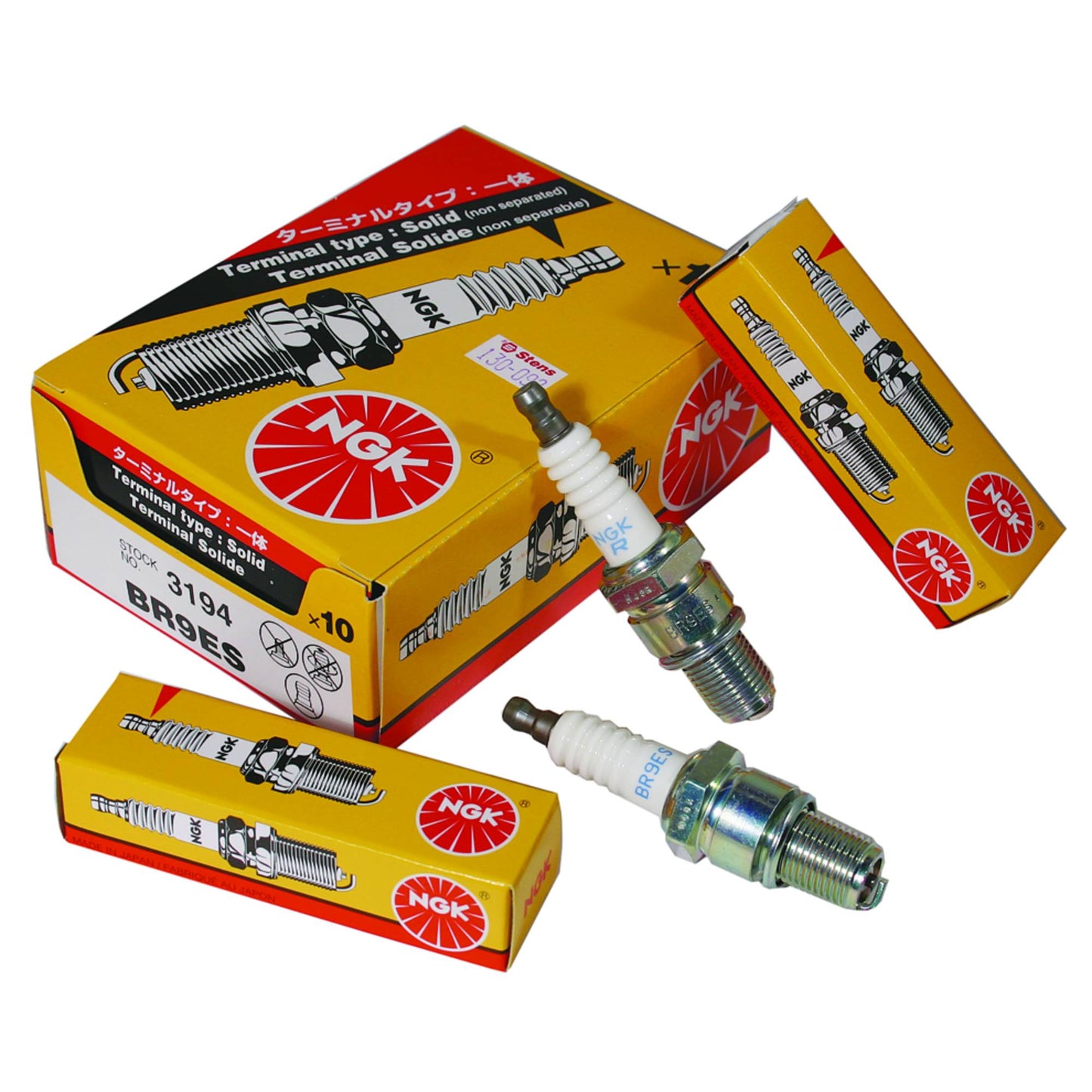 4 NGK Spark Plug NGK 3194/BR9ES Solid (Stens 130-092-4)
