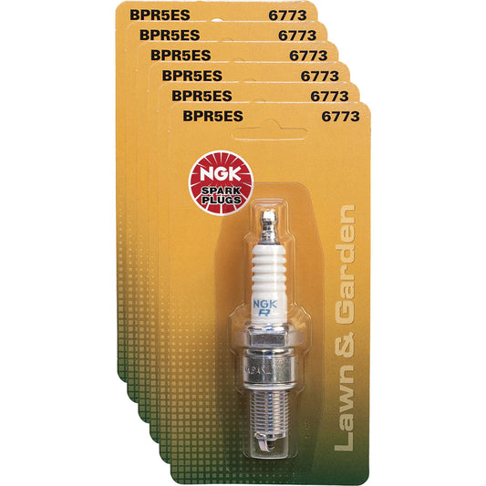 6 NGK Carded Spark Plug NGK 6773/BPR5ES (Stens 130-208-6)