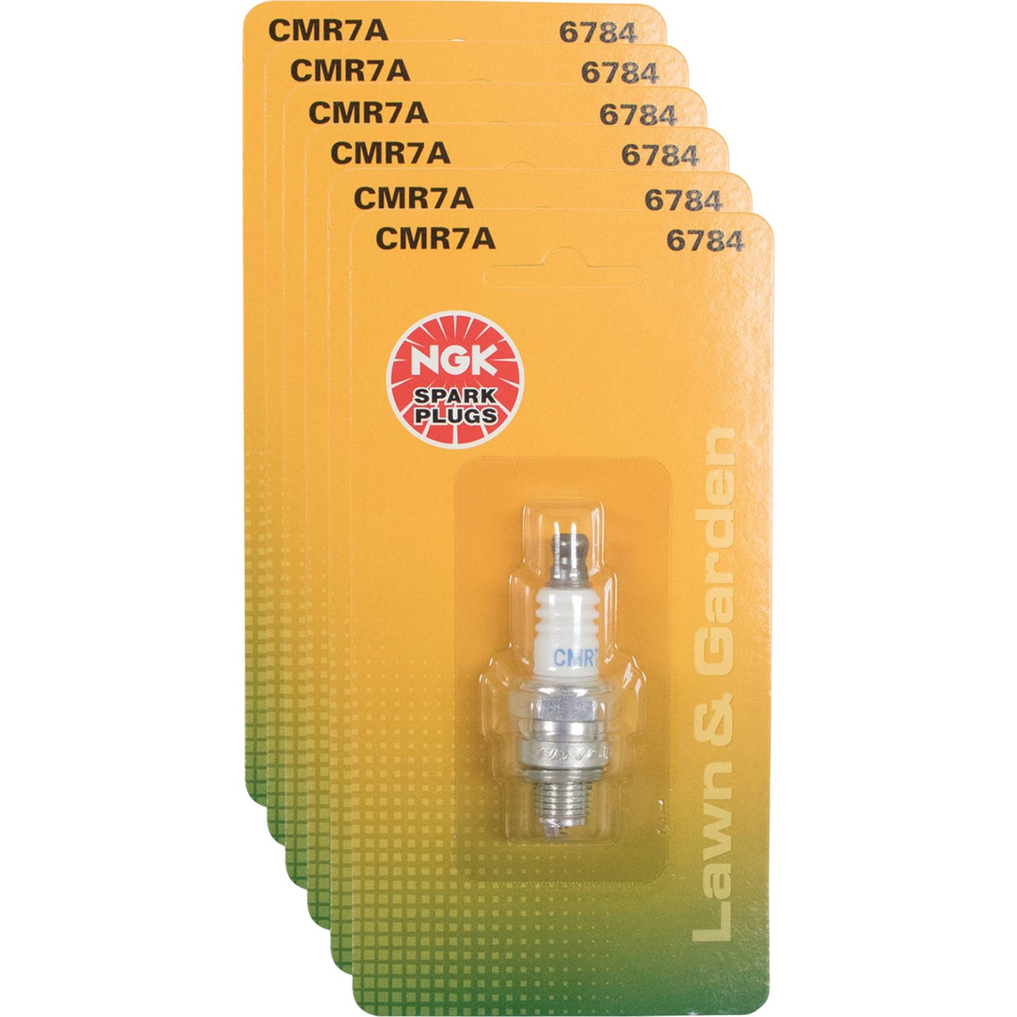 6 NGK Carded Spark Plug NGK 6784/CMR7A (Stens 130-224-6)