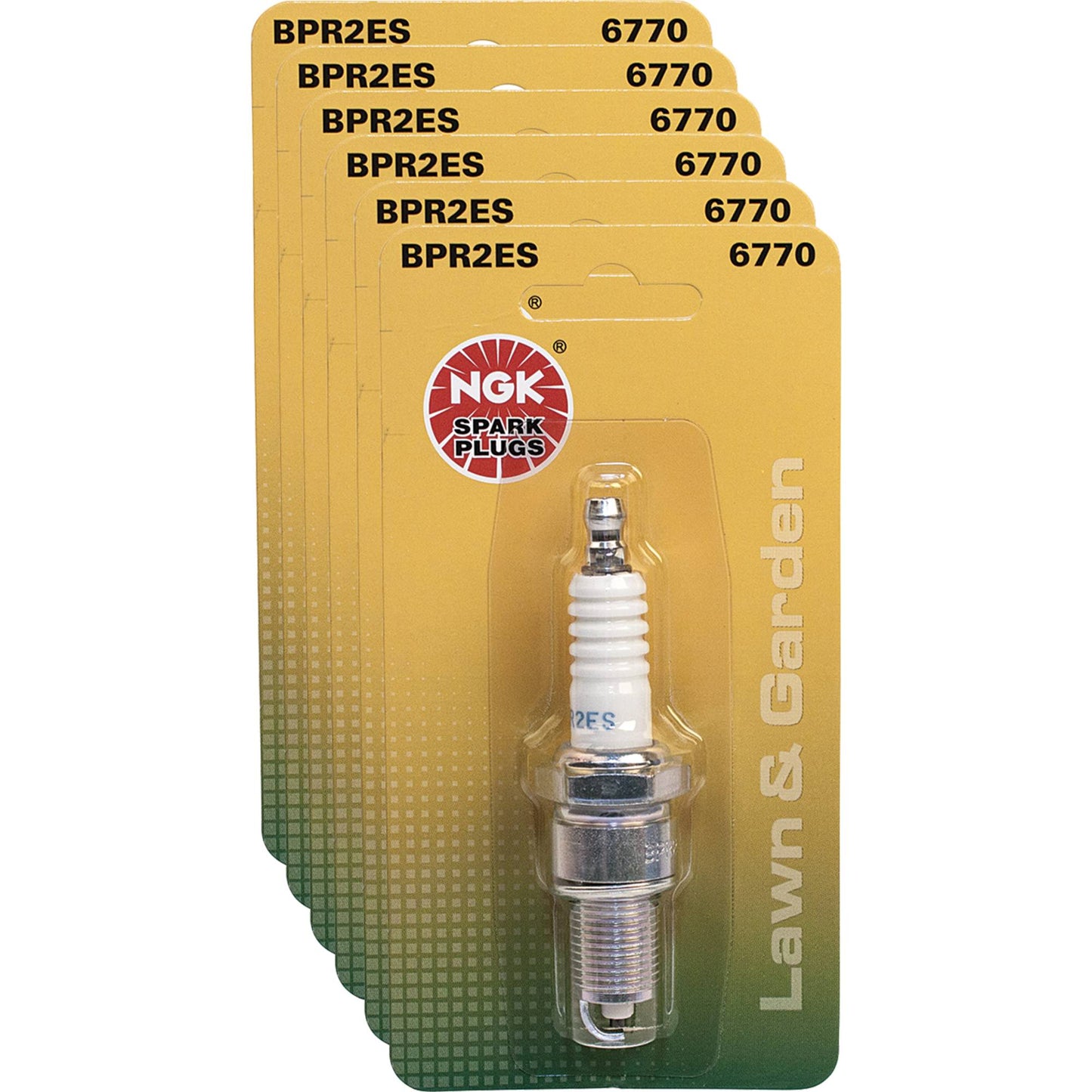 6 NGK Carded Spark Plug NGK 6770/BPR2ES (Stens 130-228-6)