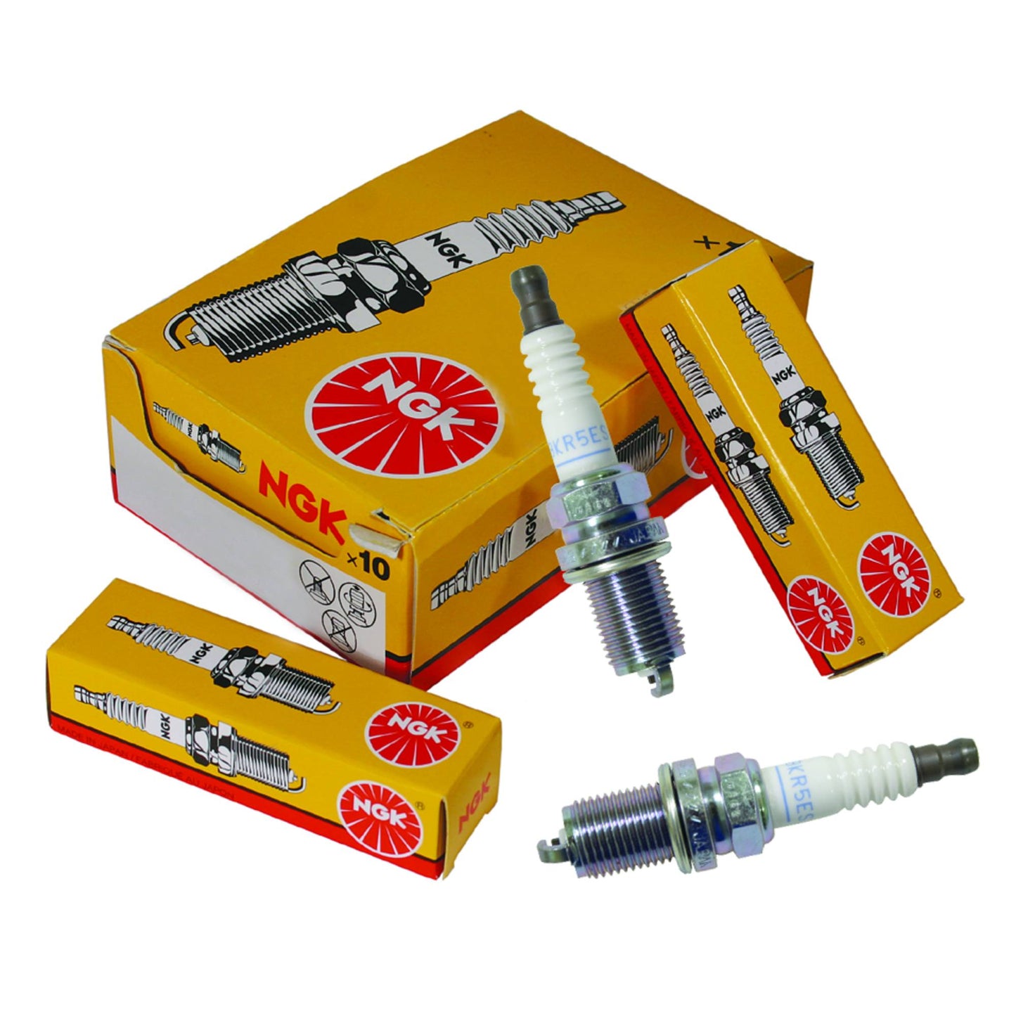 4 NGK Spark Plug NGK 2460/BKR5ES (Stens 130-906-4)