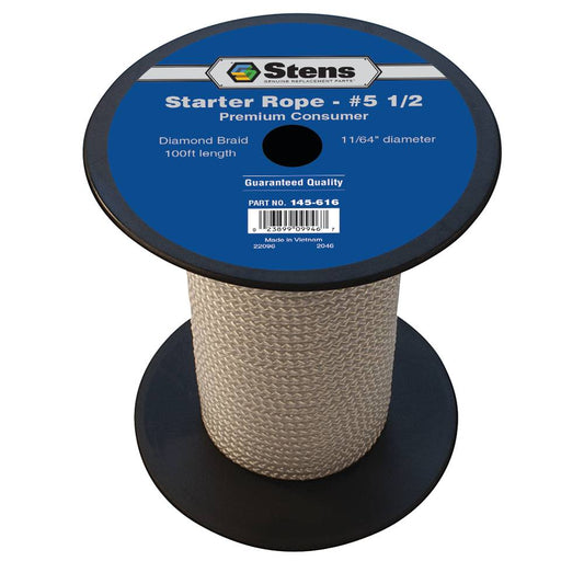 Stens 100'Diamond Braid Starter Rope #5 1/2 Diamond (Stens 145-616)