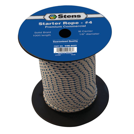 Stens 100' Solid Braid Starter Rope #4 Solid Braid (Stens 146-027)
