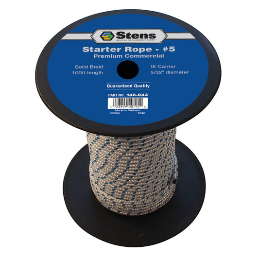 Stens 100' Solid Braid Starter Rope #5 Solid Braid (Stens 146-043)