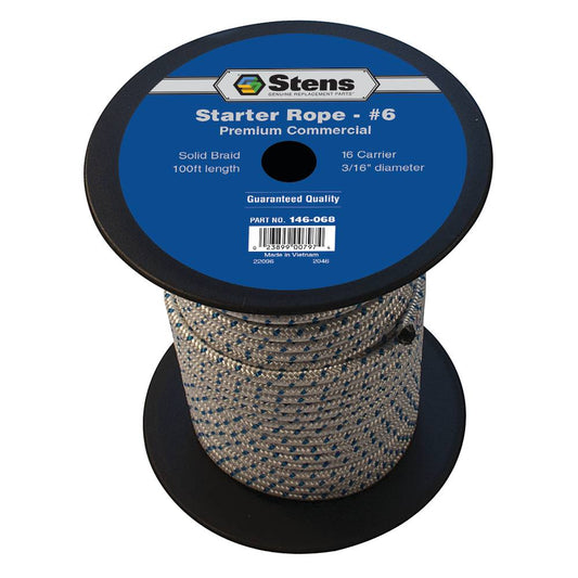 Stens 100' Solid Braid Starter Rope #6 Solid Braid (Stens 146-068)