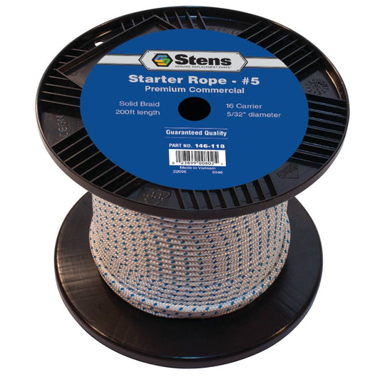 Stens 200' Solid Braid Starter Rope #5 Solid Braid (Stens 146-118)