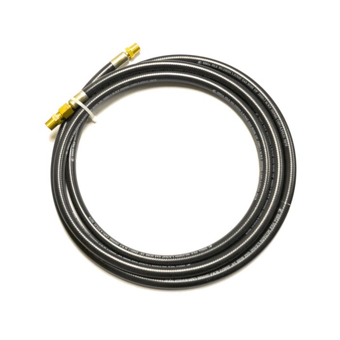 L.B. White 3/8" X 10' Gas Hose, NPT Rigid 5/8-18 Swivel, 06654 Adapter, 550-2188