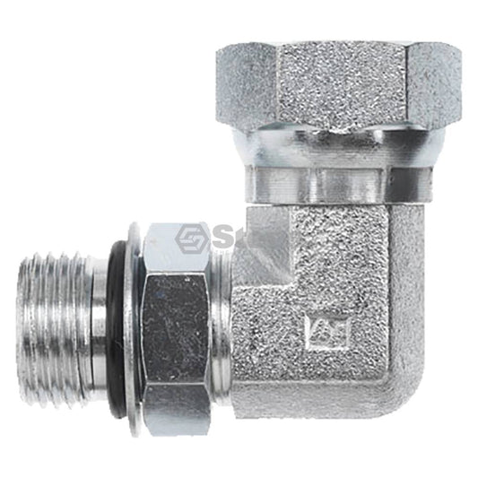 2 Atlantic Quality Parts Hydraulic Adapter Male ORB to Female Pipe 90° Elbow, Swivel (Stens 3001-1318)