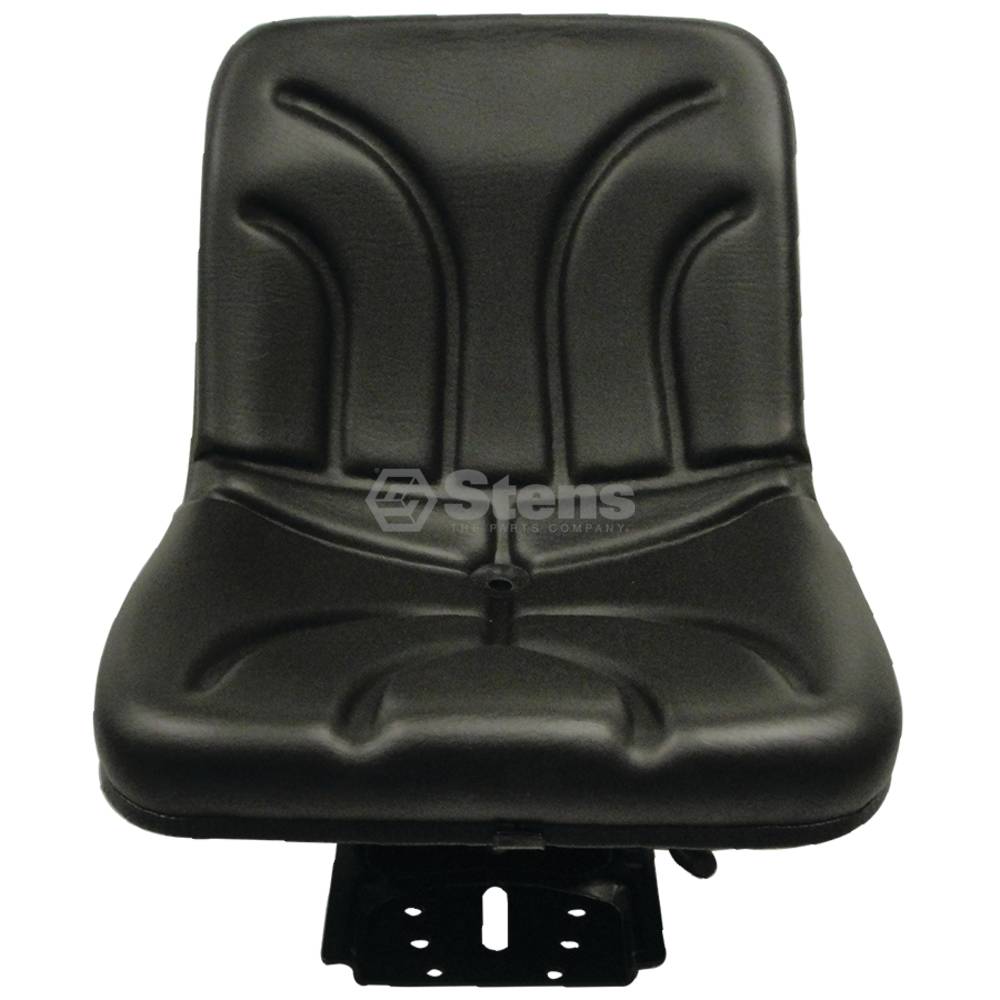 Atlantic Quality Parts Seat Compact suspension, black vinyl, adjustable (Stens 3010-0032)
